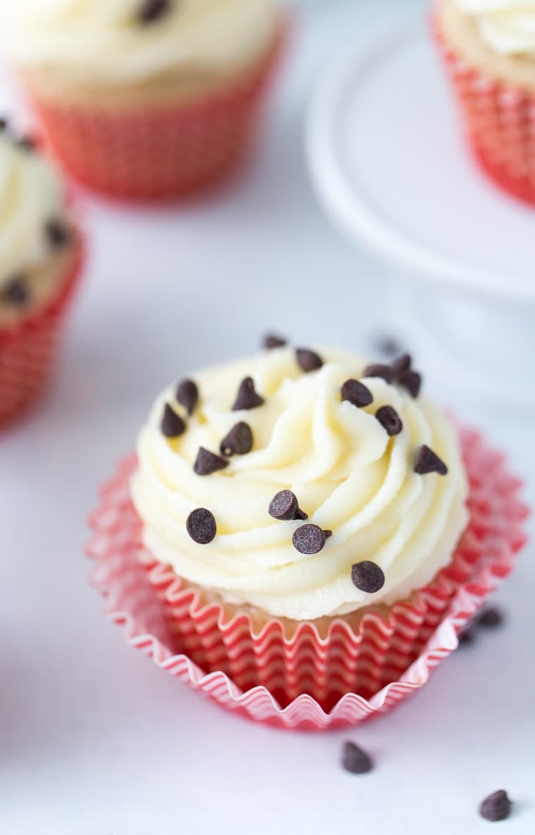 These cannoli cupcakes are lightly sweet, light and have a slight touch of cinnamon. 