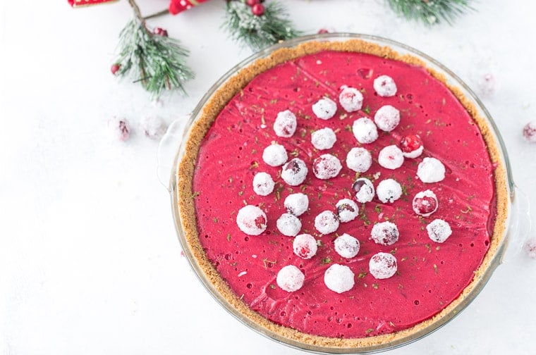 A luscious cranberry curd in a spicy gingerbread crust makes this cranberry lime pie a great holiday dessert. 