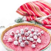 A luscious cranberry curd in a spicy gingerbread crust makes this cranberry lime pie a great holiday dessert.