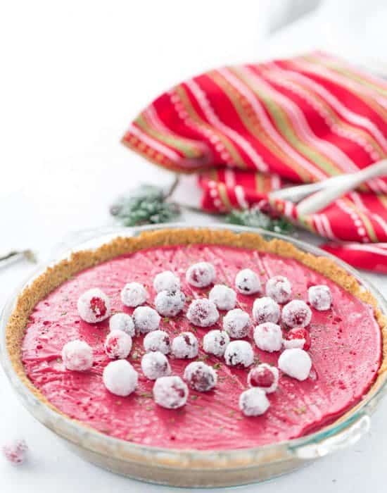 A luscious cranberry curd in a spicy gingerbread crust makes this cranberry lime pie a great holiday dessert.