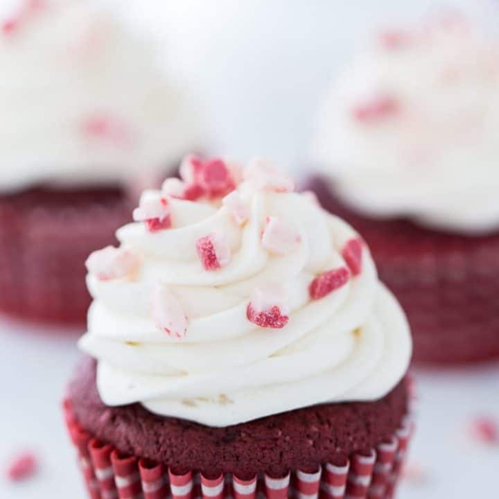 Peppermint Red Velvet Cupcakes