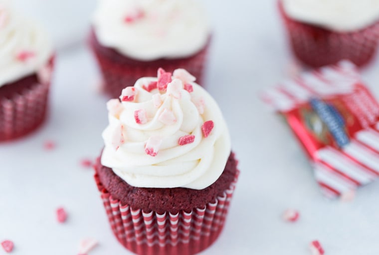 Peppermint Red Velvet Cupcakes