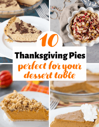 Collage of Thanksgiving pies