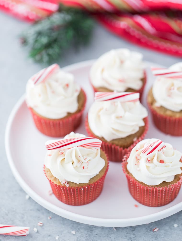 These peppermint white chocolate latte cupcakes are just like the drink- sweet, creamy and with cool peppermint, they are perfect for the holiday season. 