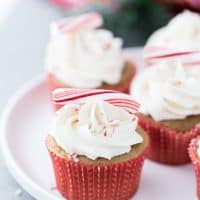 These peppermint white chocolate latte cupcakes are just like the drink- sweet, creamy and with cool peppermint, they are perfect for the holiday season.