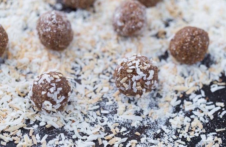 These no-bake, vegan, gluten-free coconut date balls are the perfect energy bites for snacks on-the-go