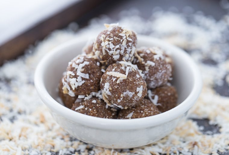 These no-bake, vegan, gluten-free coconut date balls are the perfect energy bites for snacks on-the-go