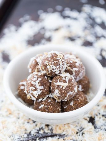 These no-bake, vegan, gluten-free coconut date balls are the perfect energy bites for snacks on-the-go
