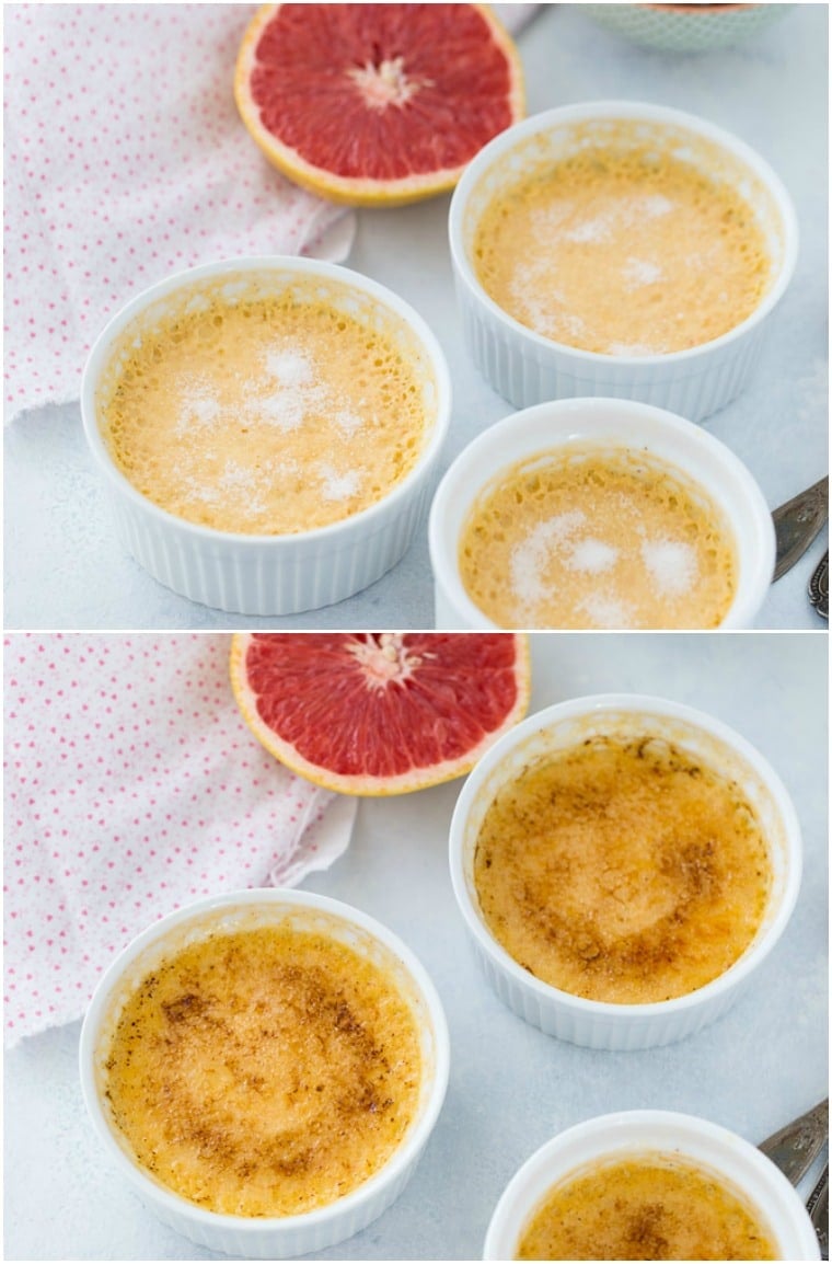 This grapefruit creme brulee recipe is creamy, silky and decadent with hints of sweet, tart citrus from fresh grapefruit juice. 