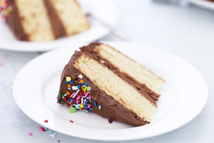 Classic Yellow Cake with Chocolate Frosting