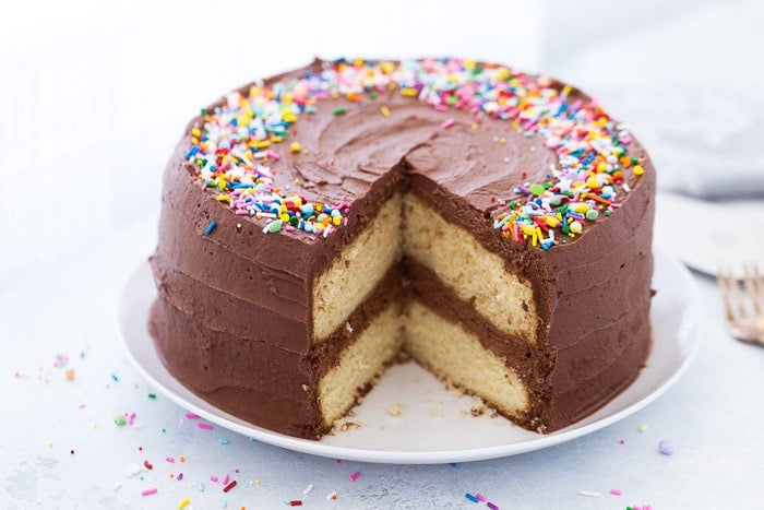 Classic Yellow Cake with Chocolate Frosting