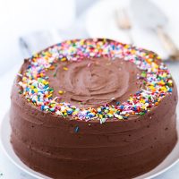 Classic Yellow Cake with Chocolate Frosting