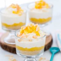 Coconut Mango MousseThis tropical coconut mango mousse will take you to the tropics with the creamy coconut mousse and sweet mango infusion.