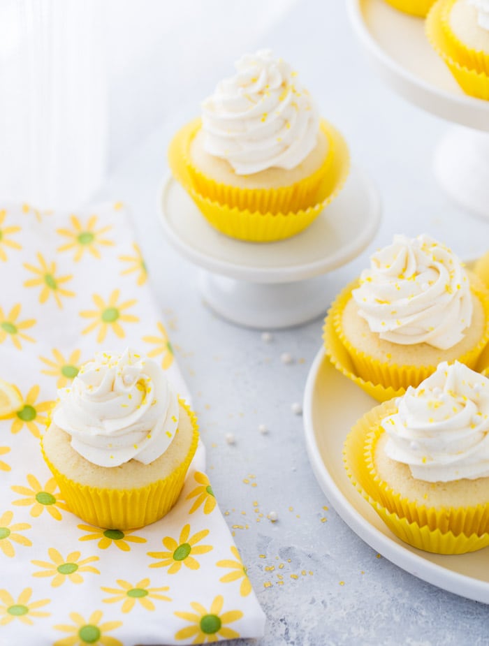 These lemon cupcakes are filled with fresh lemon flavor with lip puckering sweet lemon frosting. 