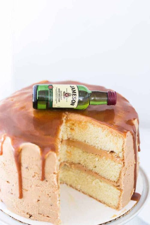 drunken whiskey caramel cake