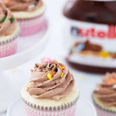 Vanilla Cupcakes with Nutella Frosting