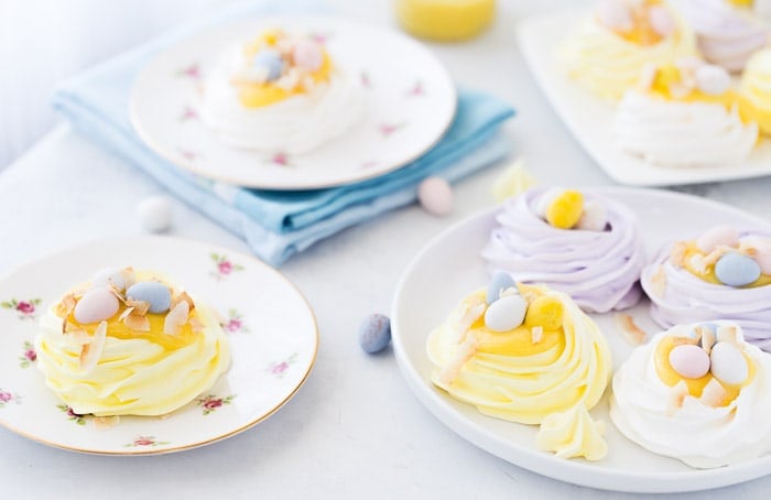 These Easter coconut meringue nests are insanely crunchy on the outside with a rich moist center.