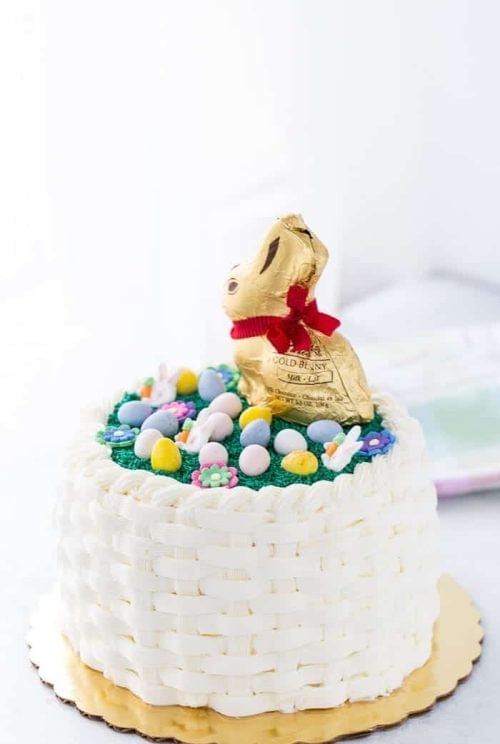 easter basketweave cake