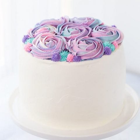 Simple white floral cake