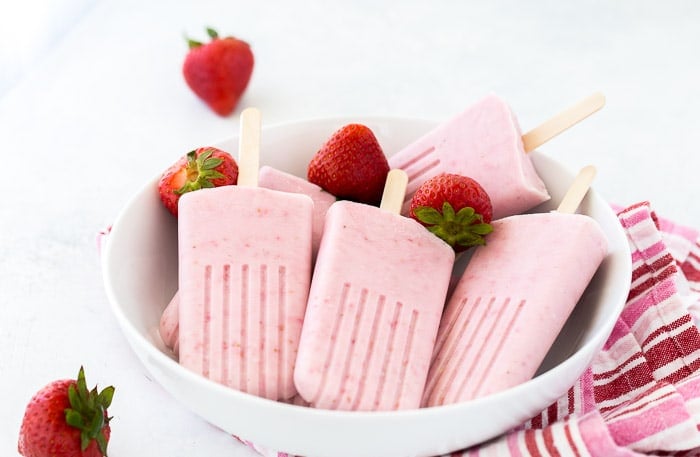 Strawberry Coconut Cheesecake Popsicles