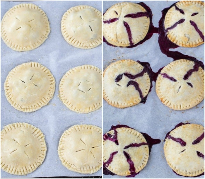 Classic blueberry hand pies with a flaky buttery crust filled with warm juicy blueberry filling and a dollop of cream cheese. It's simply amazing. 