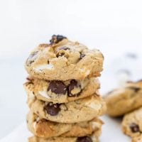 These S'mores Chocolate Chip Cookies are ooey-gooey perfection with a graham cracker cookie base filled with chocolate chips and mini marshmallows.