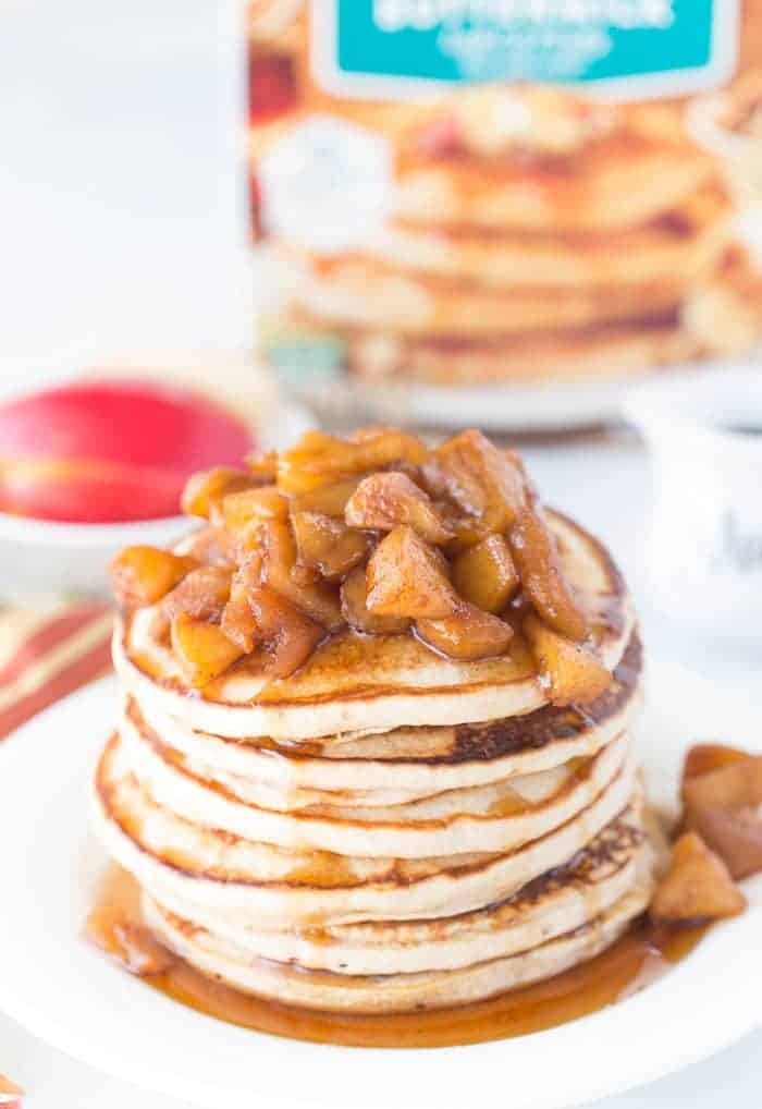 These apple pie protein pancakes are packed with seasonal flavors and are filled with hearty protein to keep you filled all morning.