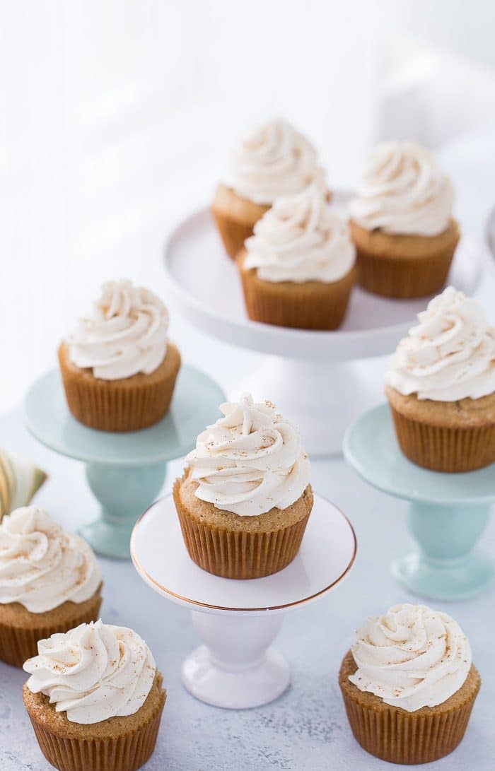 Moist and flavorful brown sugar cupcakes that are perfect for fall and holiday season baking.