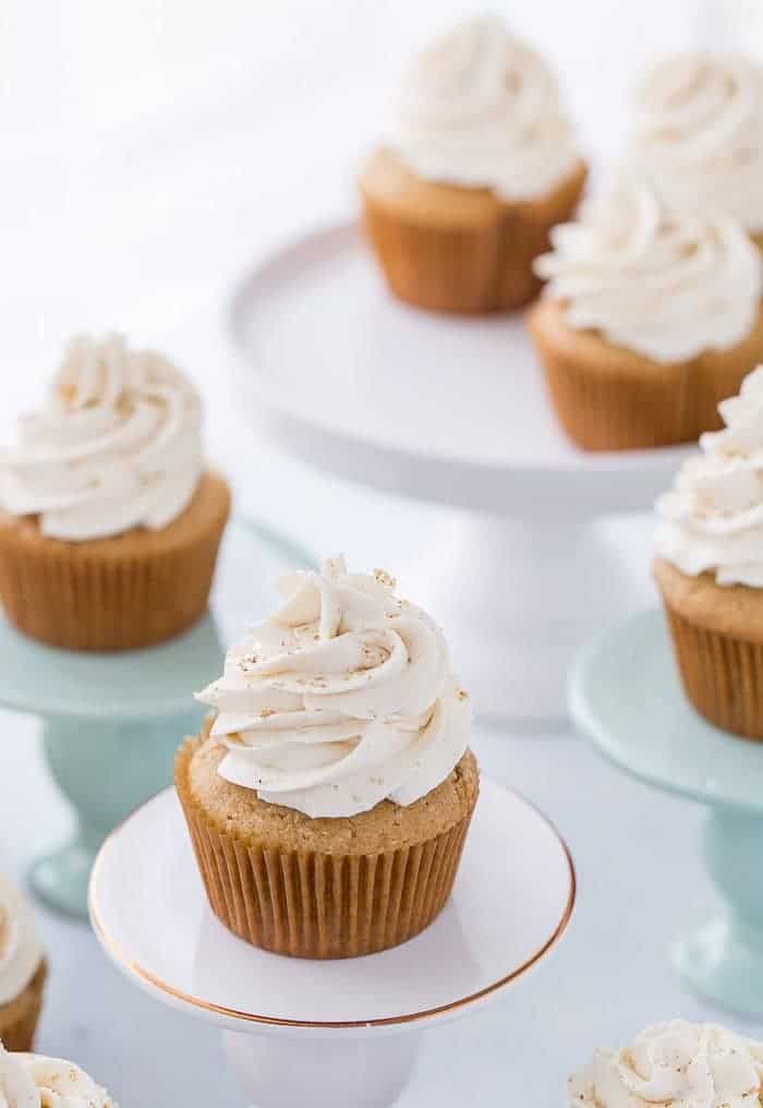 Moist and flavorful brown sugar cupcakes that are perfect for fall and holiday season baking.