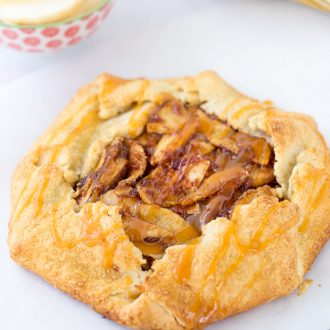 Rustic Apple Galette with Caramel Sauce