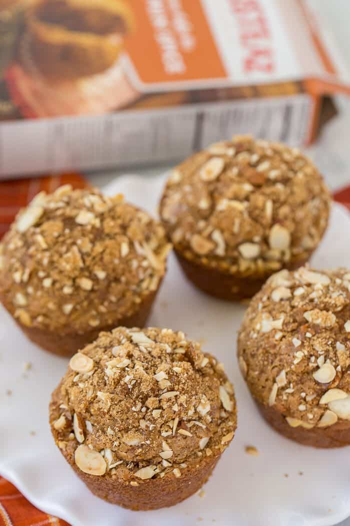 These pumpkin spice carrot muffins are moist, hearty with carrots and walnuts and perfect for fall. Enjoy with a cup of coffee or as a late afternoon snack. 