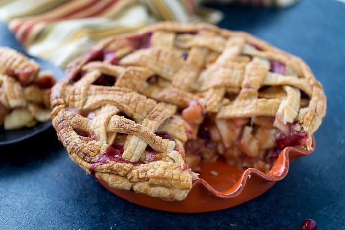 Add a little color to your classic apple pie with cranberries. This cranberry apple pie is the perfect combination of sweet and tart in every slice. 