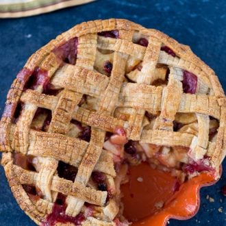 Add a little color to your classic apple pie with cranberries. This cranberry apple pie is the perfect combination of sweet and tart in every slice.
