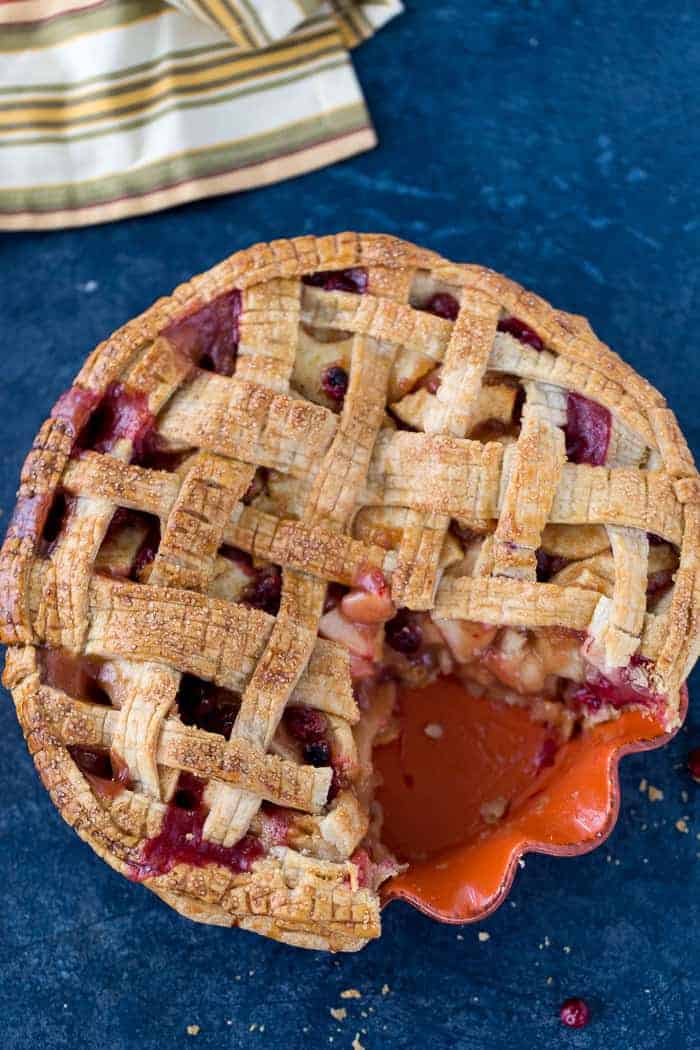 Add a little color to your classic apple pie with cranberries. This cranberry apple pie is the perfect combination of sweet and tart in every slice. 