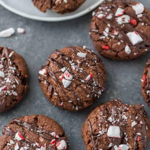 These chewy and indulgent double chocolate peppermint cookies are perfect for your holiday cookie platter! 