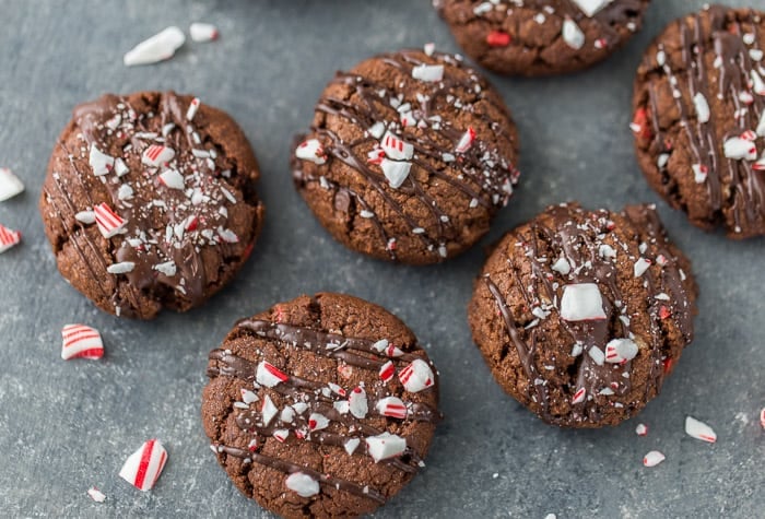 These chewy and indulgent double chocolate peppermint cookies are perfect for your holiday cookie platter! 
