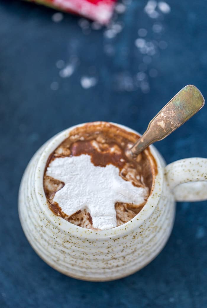 An indulgent cup of this homemade hot chocolate with cardamom marshmallows is all you need to enjoy a cold winter day. Perfect for the holiday season. 