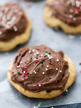 chocolate chip cookies with chocolate frosting