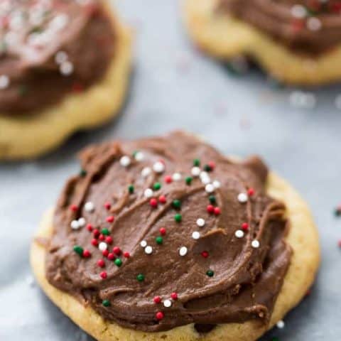 chocolate chip cookies with chocolate frosting