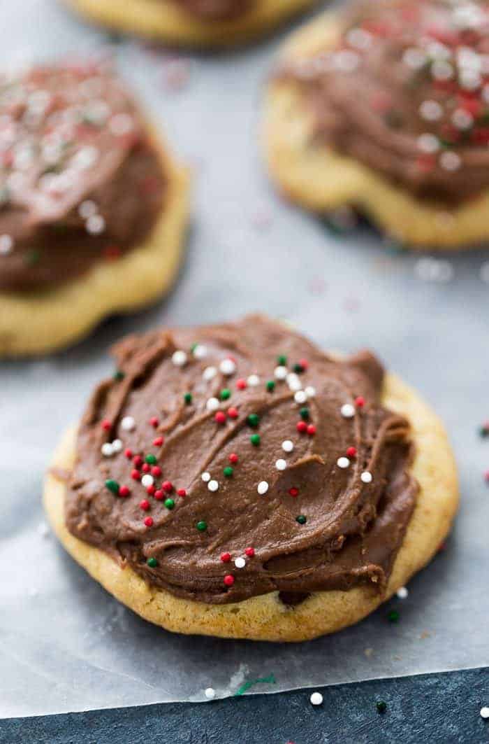 chocolate chip cookies with chocolate frosting