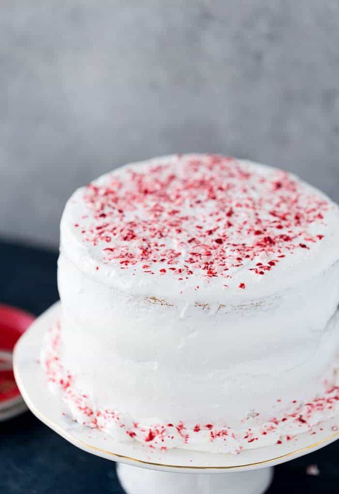 Peppermint Layered Cake with Peppermint Cloud Frosting