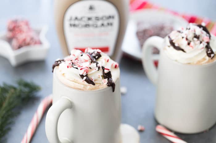 A cozy peppermint mocha cocktail with espresso, indulgent chocolate and a shot of peppermint mocha cream. It's perfect for any cold winter night. 