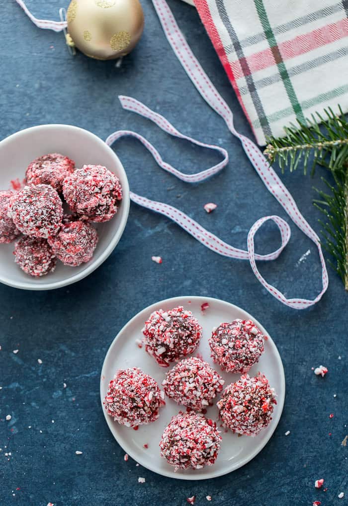 For a sweet indulgent holiday treat, try these peppermint truffles. They are smooth, indulgent and perfect for any holiday season cookie exchange. 