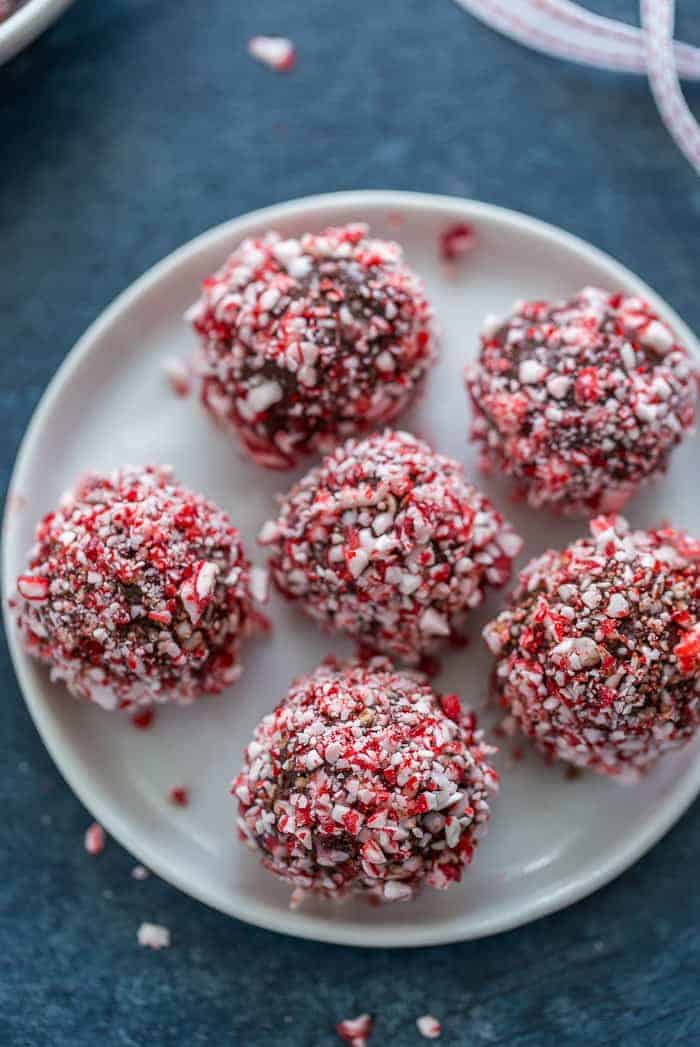For a sweet indulgent holiday treat, try these peppermint truffles. They are smooth, indulgent and perfect for any holiday season cookie exchange. 
