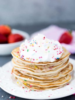 Whether you are making these funfetti buttermilk pancakes for yourself, a special someone or just because, these pancakes are perfect for any morning!