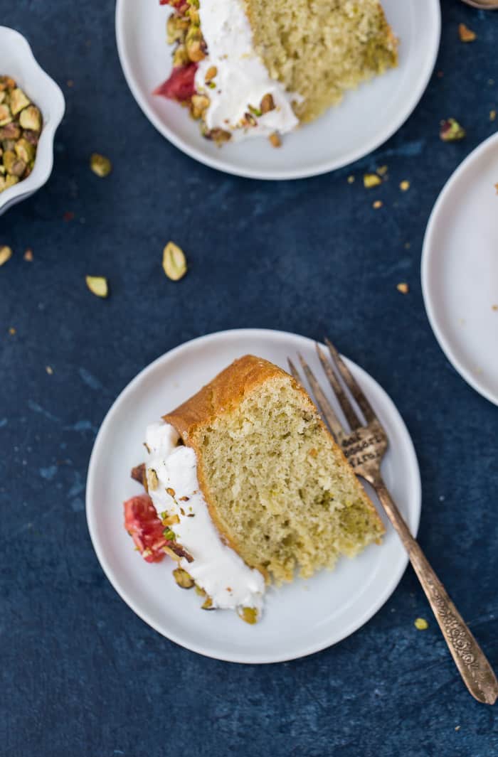 Orange Chiffon Cake with Pistachio-Cardamom Swirls