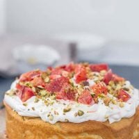 Orange Chiffon Cake with Pistachio-Cardamom Swirls