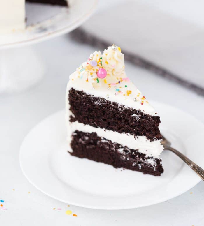 chocolate cake with vanilla buttercream