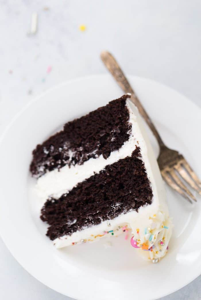 chocolate cake with vanilla buttercream