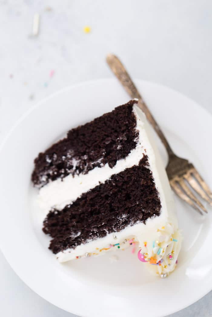 chocolate cake with vanilla buttercream